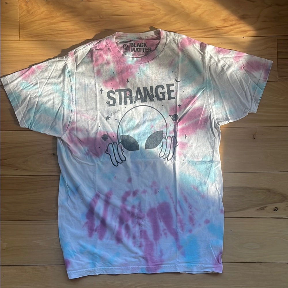 Black Matter “Strange” Pink and Blue Tie-Dye Short Sleeve Vintage T-Shirt